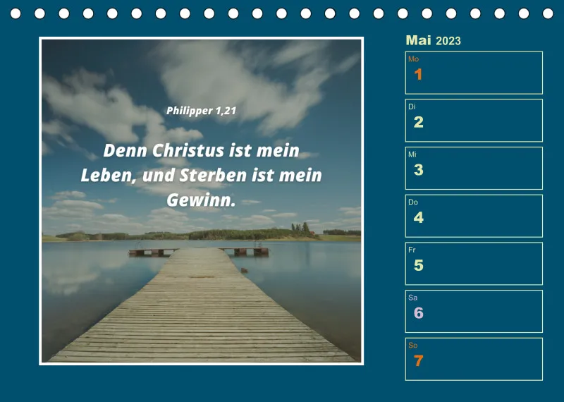 Tisch Wochenkalender mit Bibelverse 2023