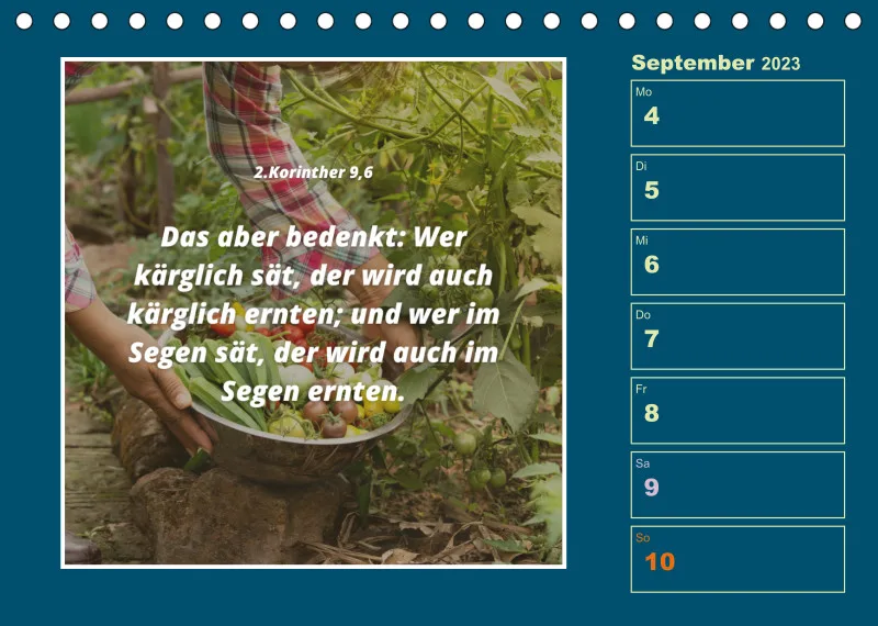 Tisch Wochenkalender mit Bibelverse 2023