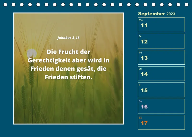 Tisch Wochenkalender mit Bibelverse 2023