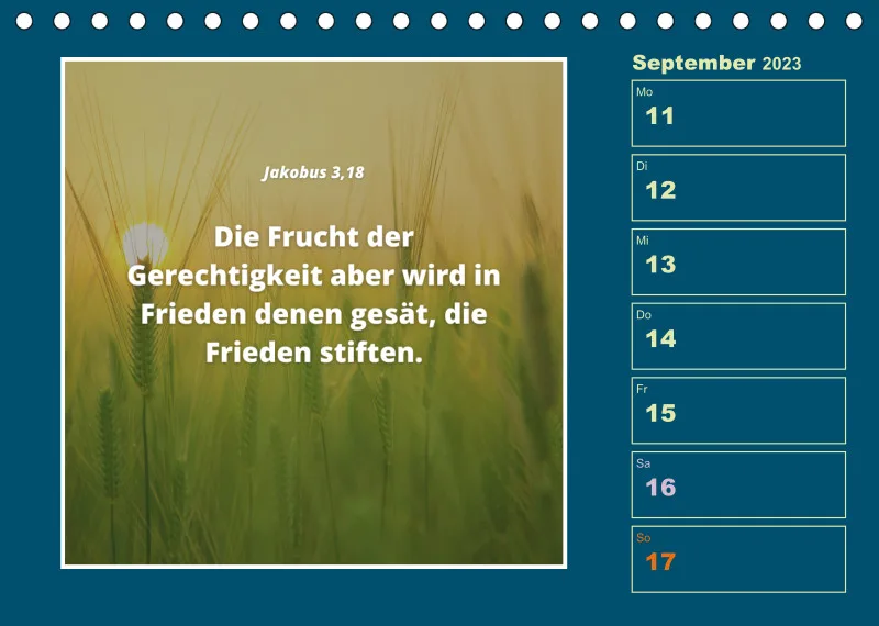 Tisch Wochenkalender mit Bibelverse 2023