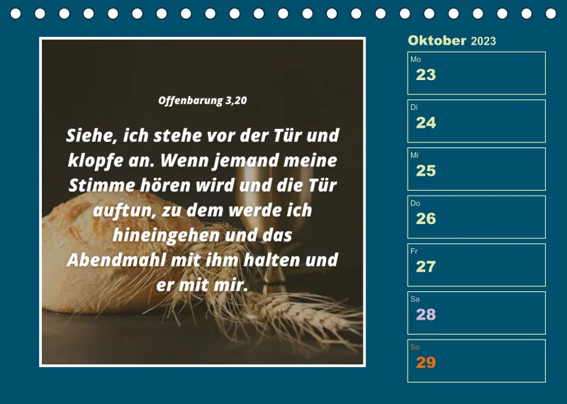 Tisch Wochenkalender mit Bibelverse 2023