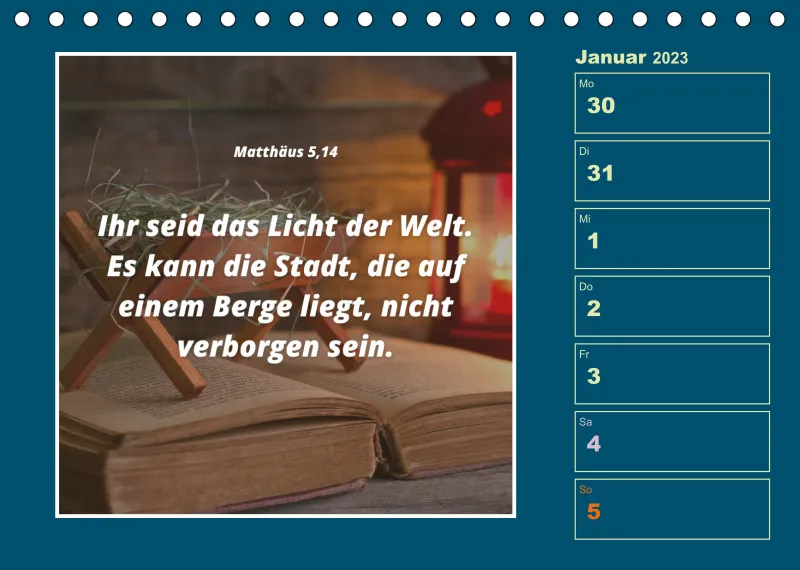 Tisch Wochenkalender mit Bibelverse 2023