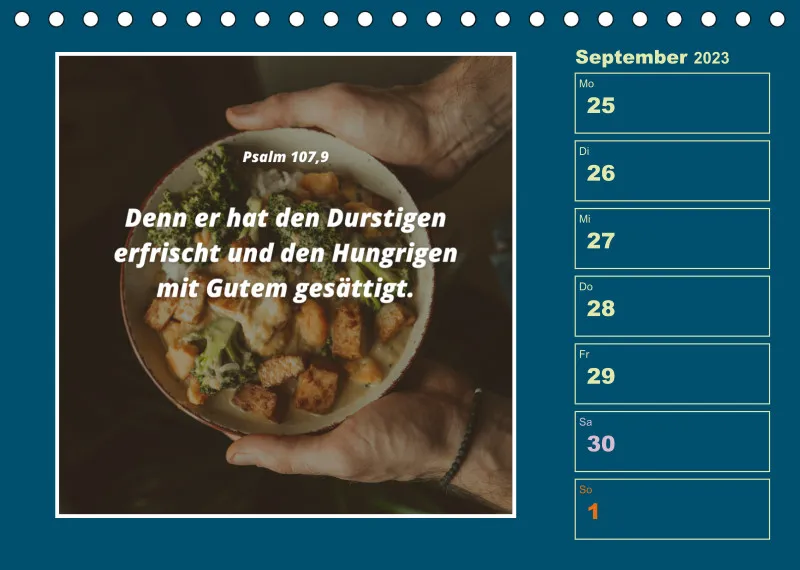 Tisch Wochenkalender mit Bibelverse 2023