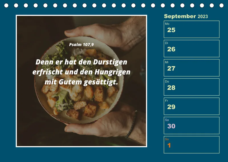 Tisch Wochenkalender mit Bibelverse 2023