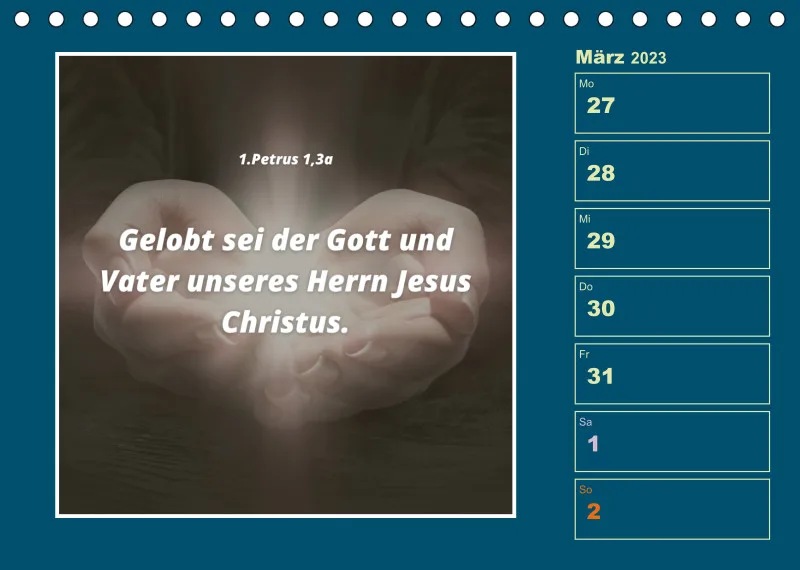 Tisch Wochenkalender mit Bibelverse 2023