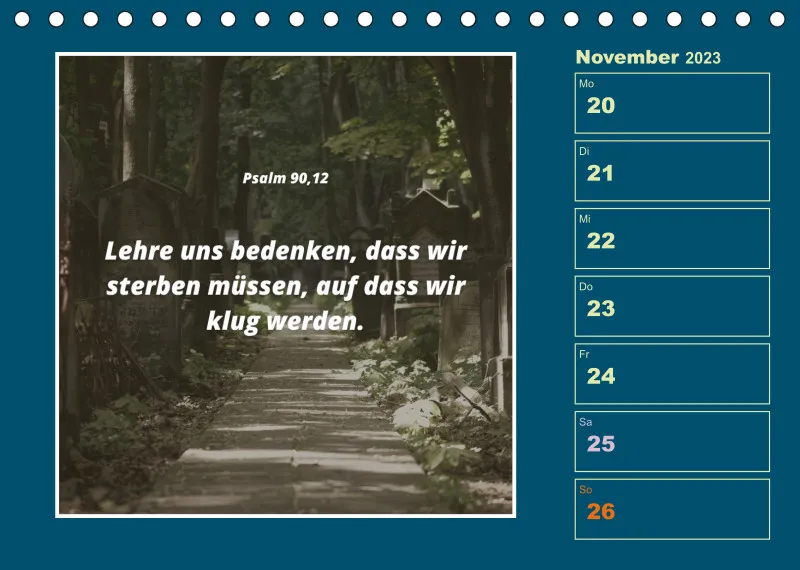 Tisch Wochenkalender mit Bibelverse 2023