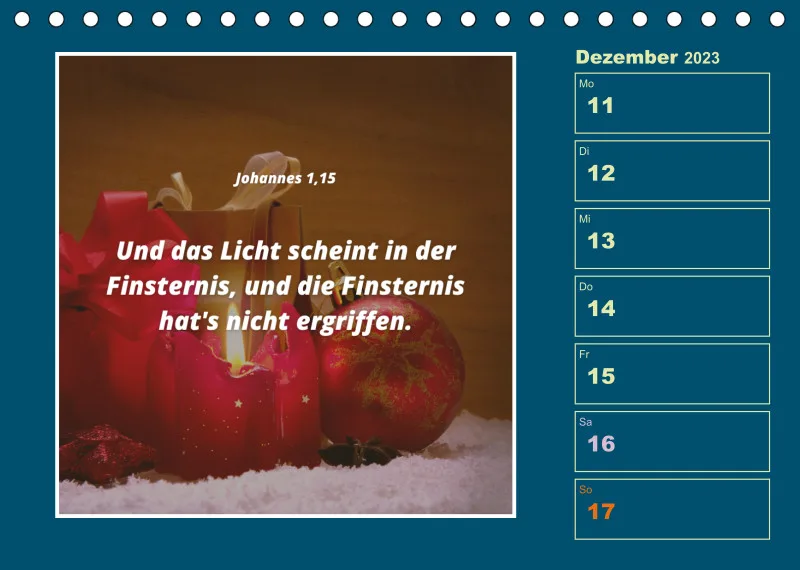 Tisch Wochenkalender mit Bibelverse 2023