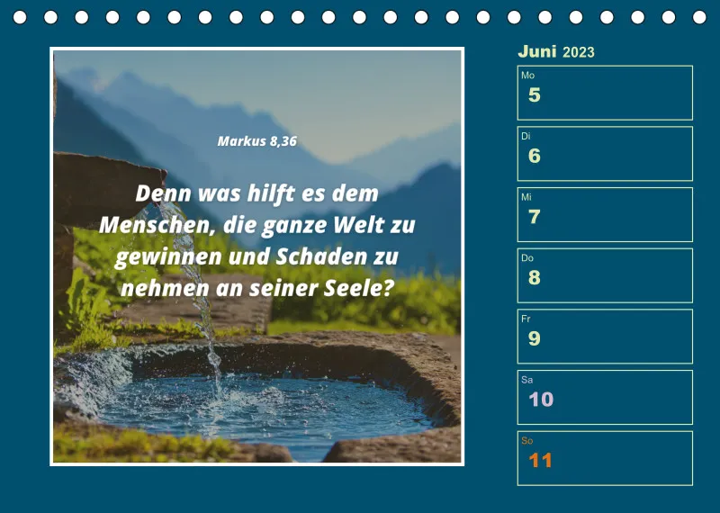 Tisch Wochenkalender mit Bibelverse 2023