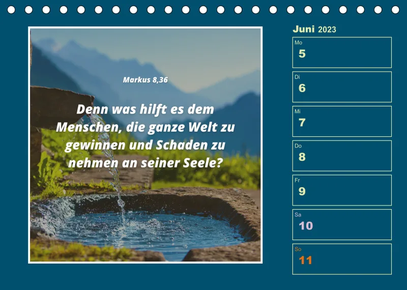 Tisch Wochenkalender mit Bibelverse 2023