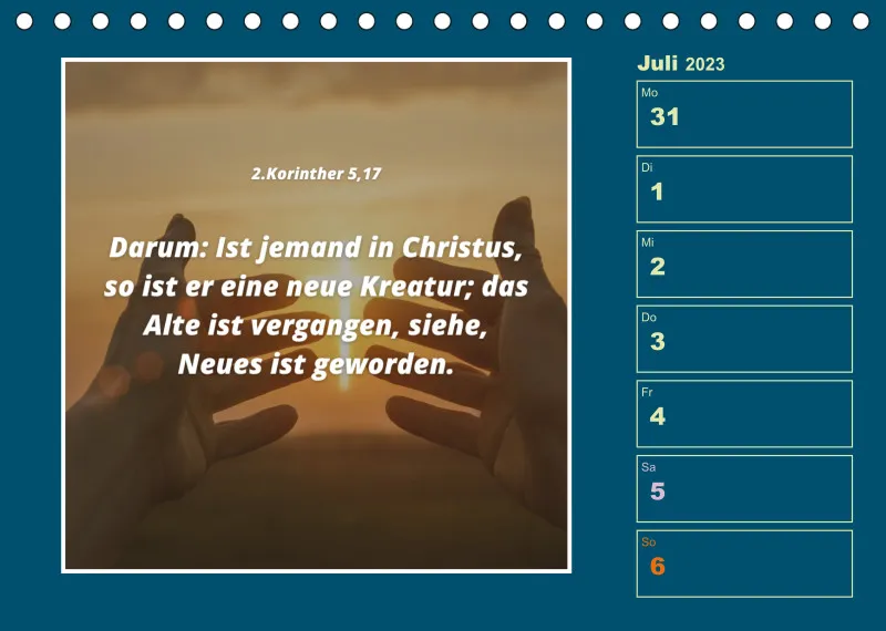 Tisch Wochenkalender mit Bibelverse 2023