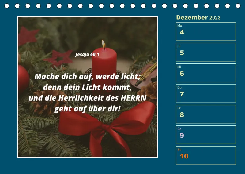 Tisch Wochenkalender mit Bibelverse 2023