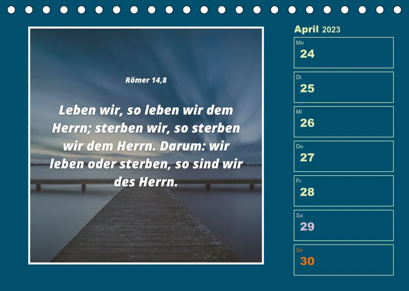 Tisch Wochenkalender mit Bibelverse 2023
