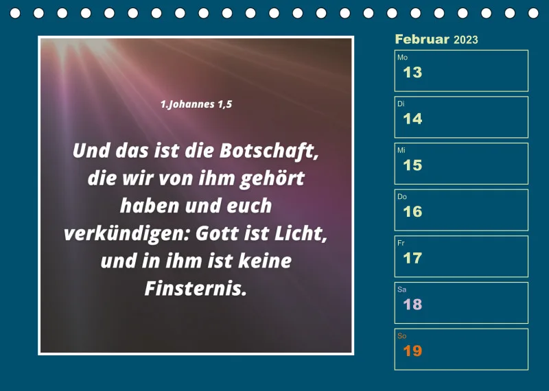 Tisch Wochenkalender mit Bibelverse 2023