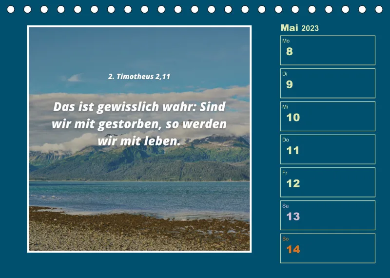 Tisch Wochenkalender mit Bibelverse 2023