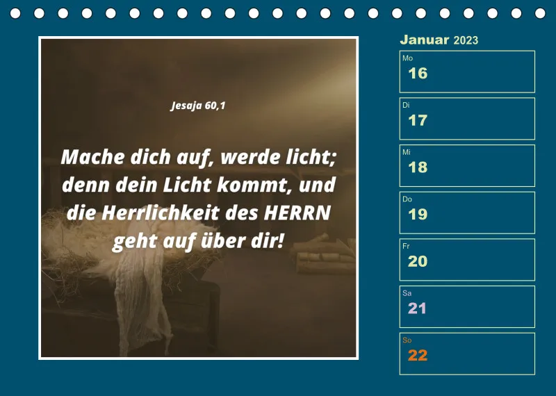 Tisch Wochenkalender mit Bibelverse 2023