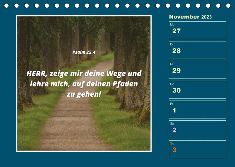 Tisch Wochenkalender mit Bibelverse 2023