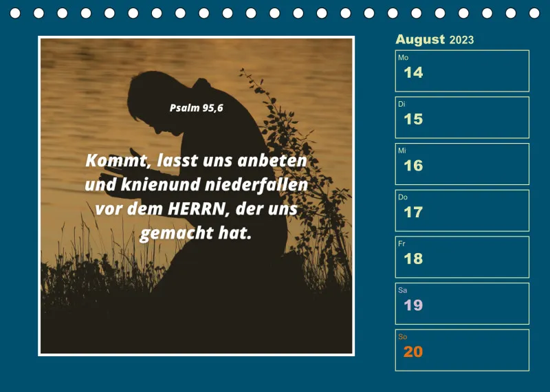 Tisch Wochenkalender mit Bibelverse 2023