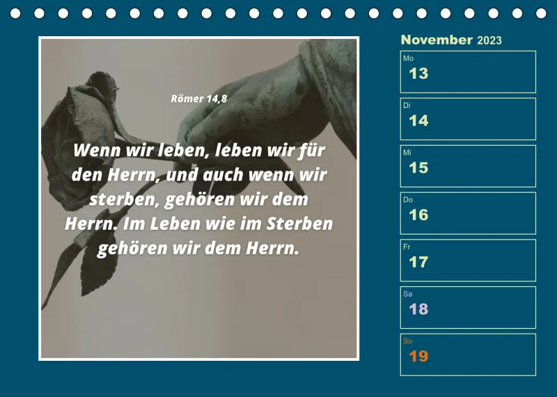 Tisch Wochenkalender mit Bibelverse 2023