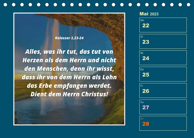 Tisch Wochenkalender mit Bibelverse 2023