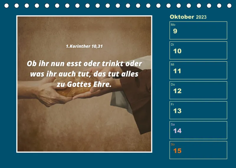 Tisch Wochenkalender mit Bibelverse 2023