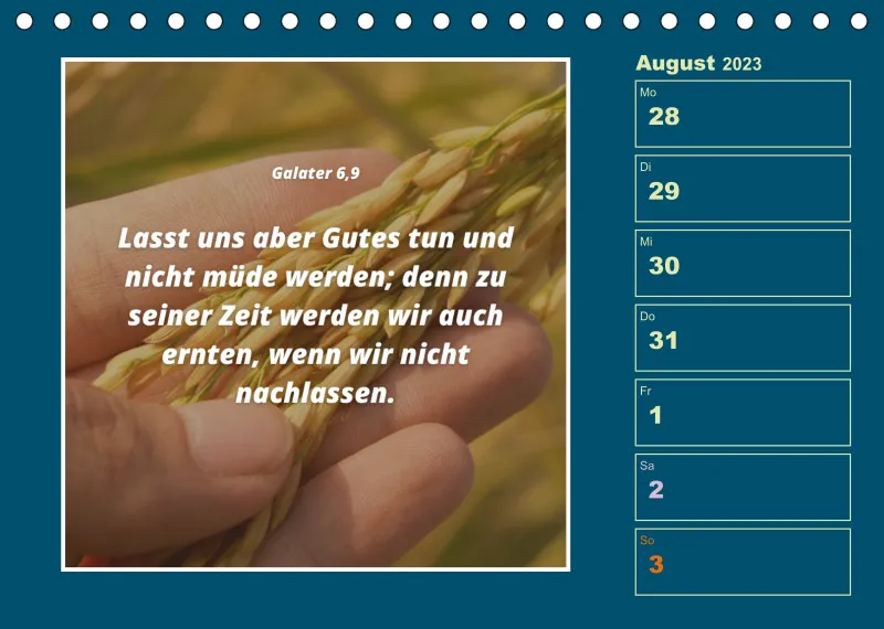Tisch Wochenkalender mit Bibelverse 2023