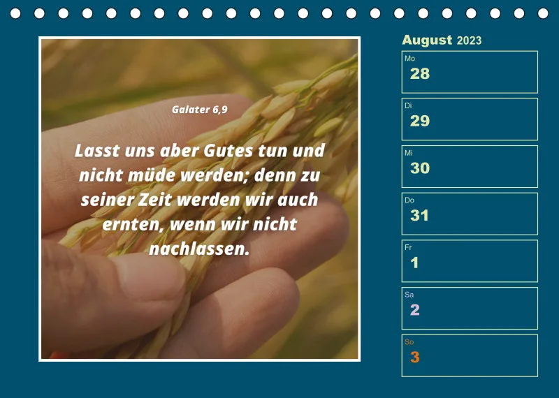 Tisch Wochenkalender mit Bibelverse 2023