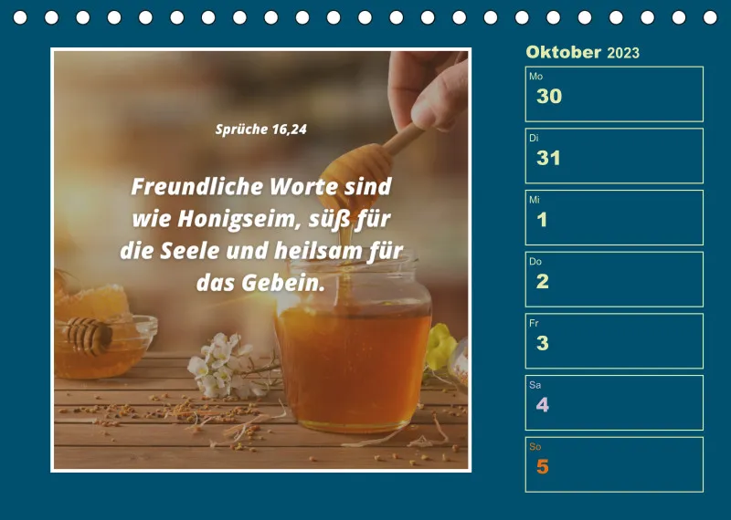 Tisch Wochenkalender mit Bibelverse 2023