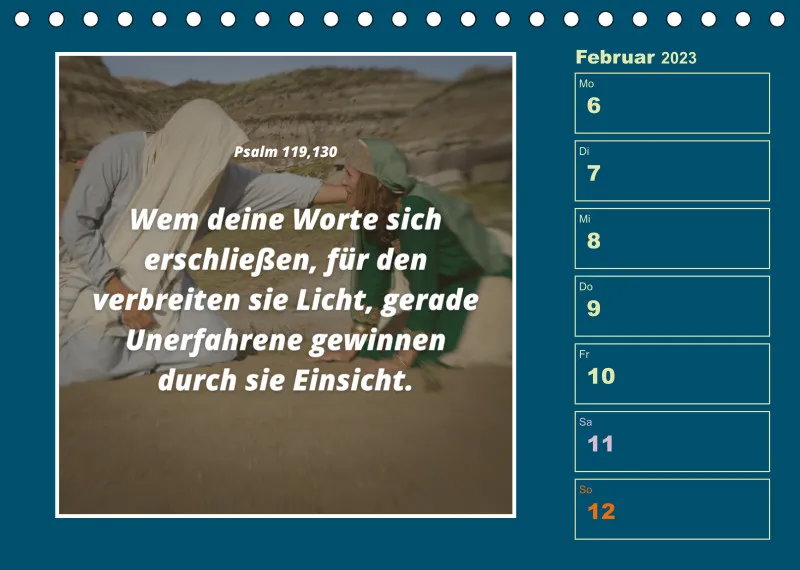 Tisch Wochenkalender mit Bibelverse 2023