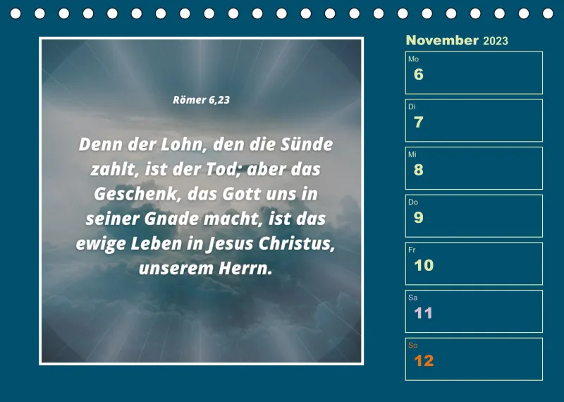 Tisch Wochenkalender mit Bibelverse 2023