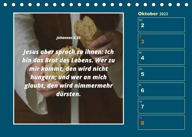 Tisch Wochenkalender mit Bibelverse 2023