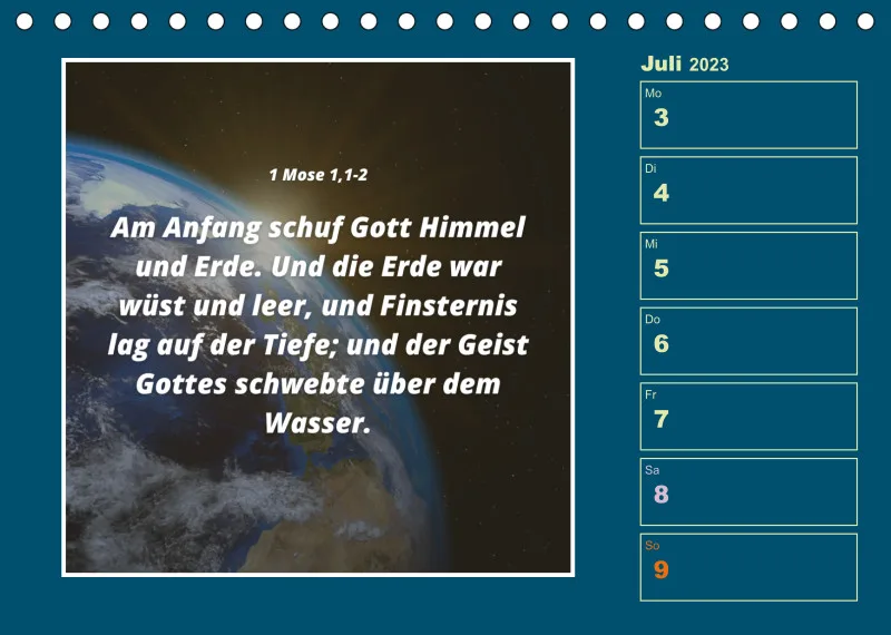 Tisch Wochenkalender mit Bibelverse 2023