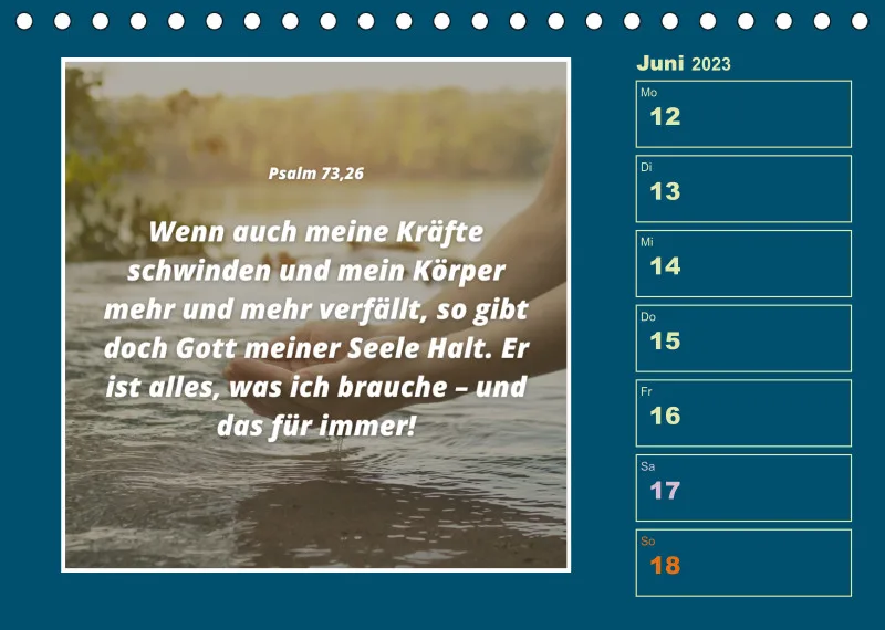 Tisch Wochenkalender mit Bibelverse 2023