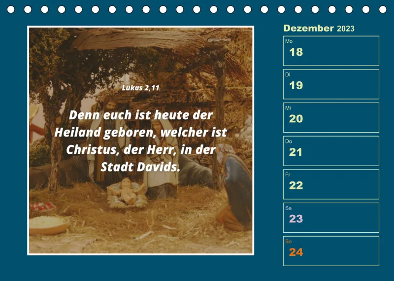 Tisch Wochenkalender mit Bibelverse 2023