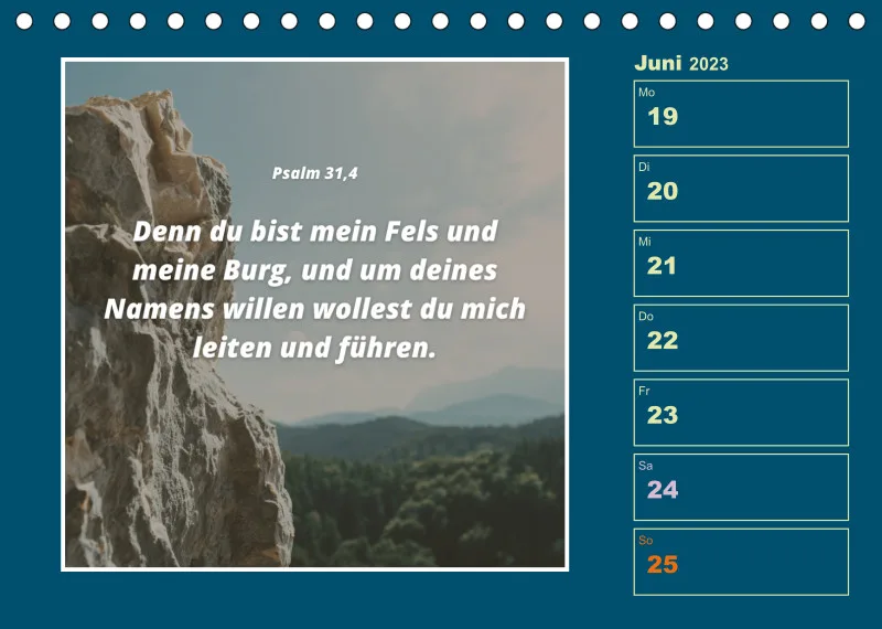 Tisch Wochenkalender mit Bibelverse 2023