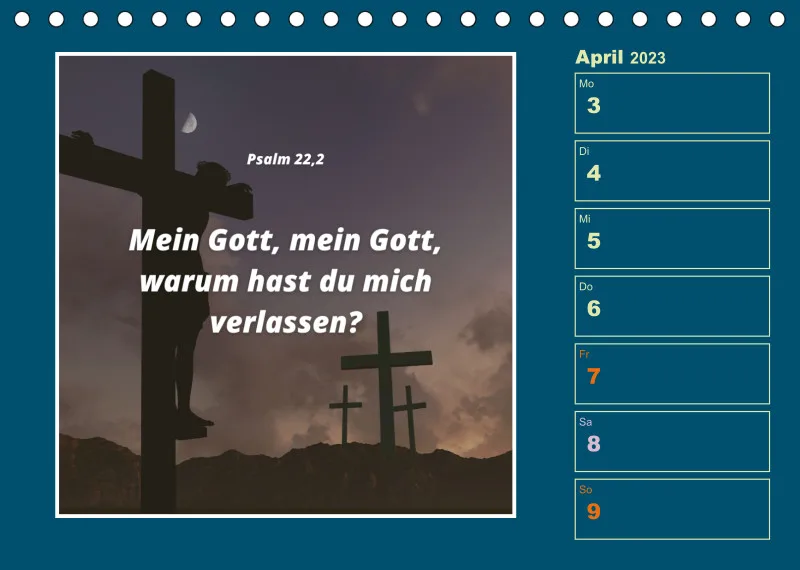 Tisch Wochenkalender mit Bibelverse 2023