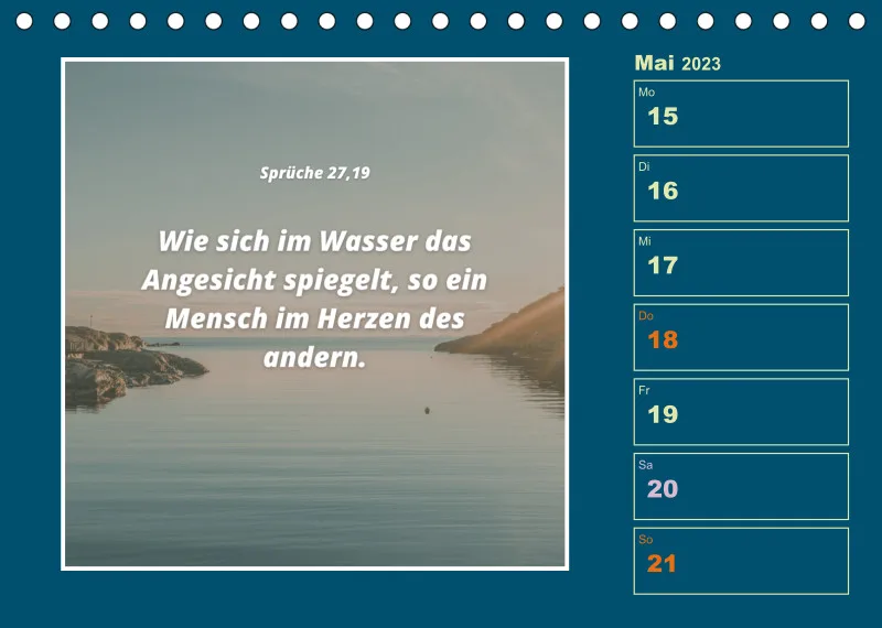 Tisch Wochenkalender mit Bibelverse 2023
