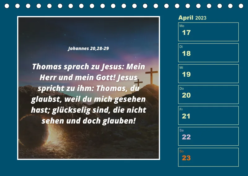 Tisch Wochenkalender mit Bibelverse 2023
