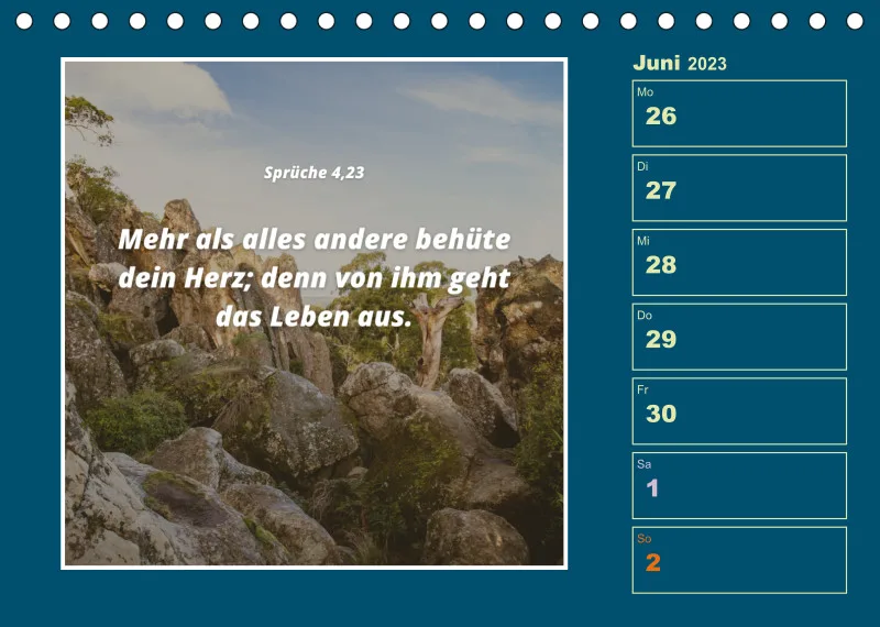 Tisch Wochenkalender mit Bibelverse 2023