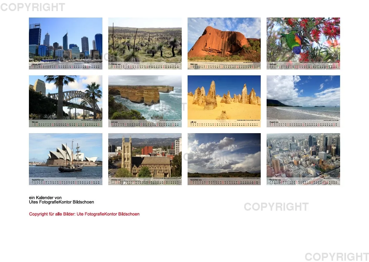 Down Under, ein Australien Kalender 2020 (A2 quer)