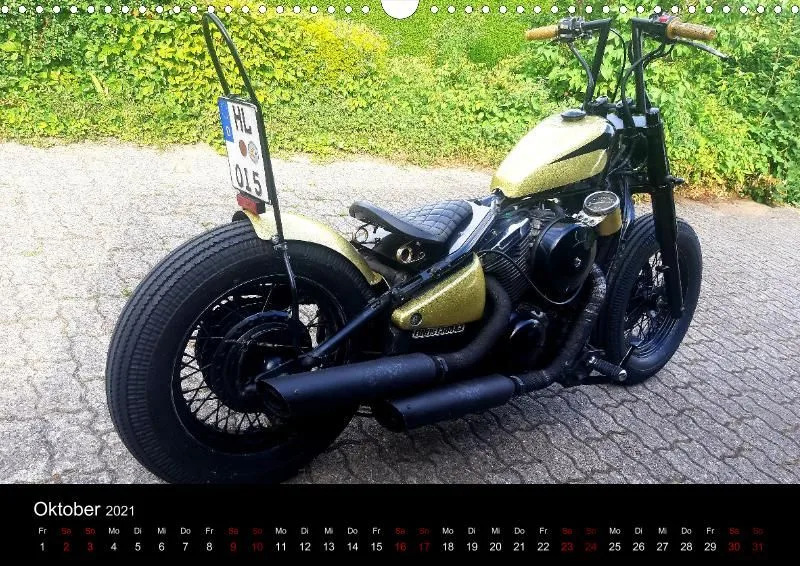 Motorrad Kalender Bobber Germany 2021 DIN 3