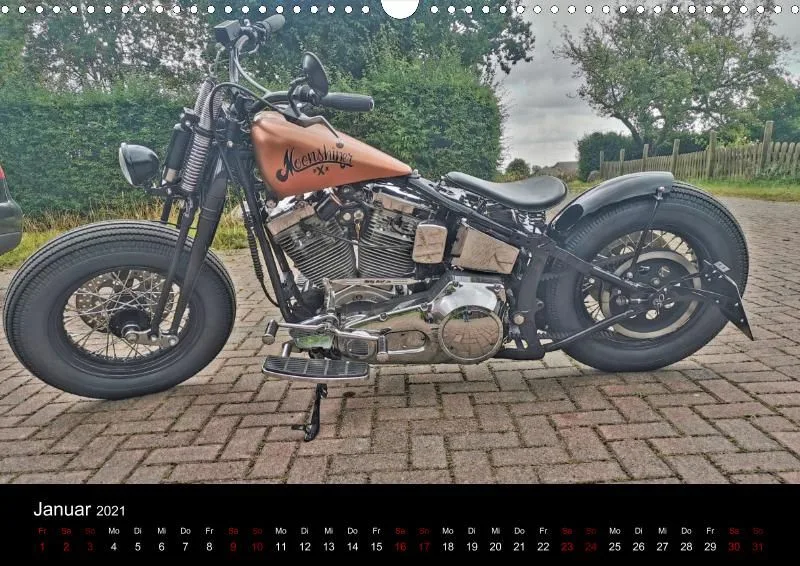 Motorrad Kalender Bobber Germany 2021 DIN 3
