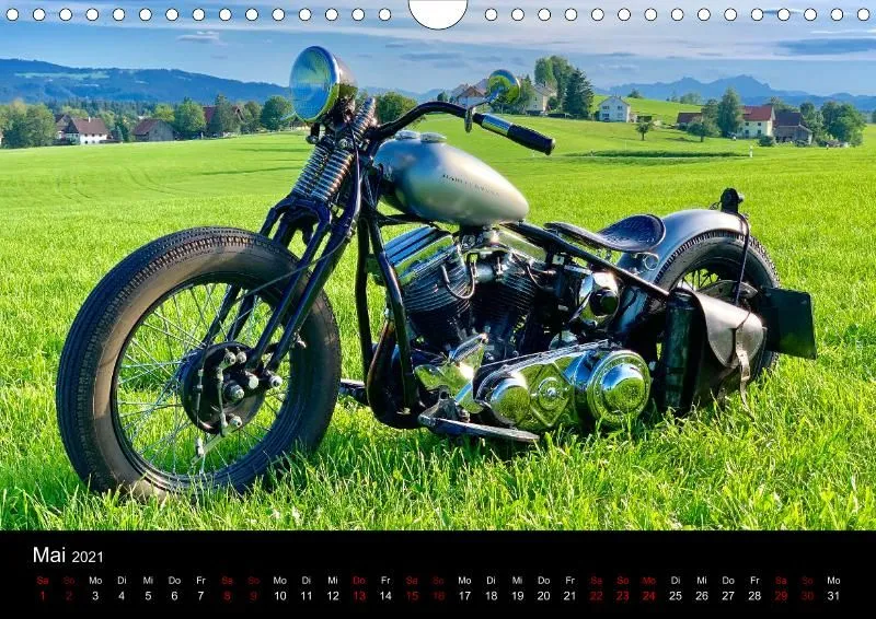 Motorrad Kalender Bobber Germany 2021 DIN 4