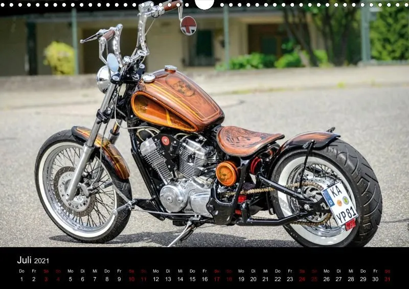 Motorrad Kalender Bobber Germany 2021 DIN 3