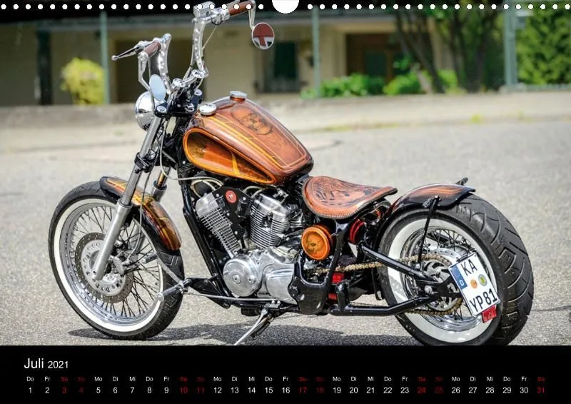 Motorrad Kalender Bobber Germany 2021 DIN 3