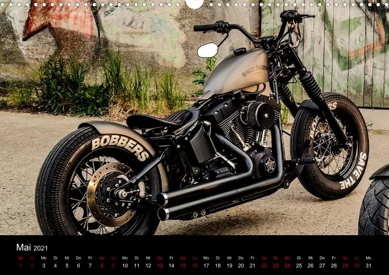 Motorrad Kalender Bobber Germany 2021 DIN 3