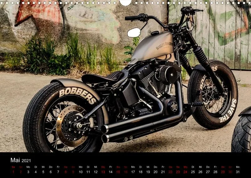 Motorrad Kalender Bobber Germany 2021 DIN 3