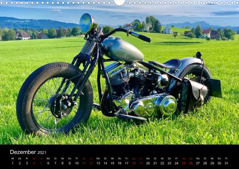 Motorrad Kalender Bobber Germany 2021 DIN 3