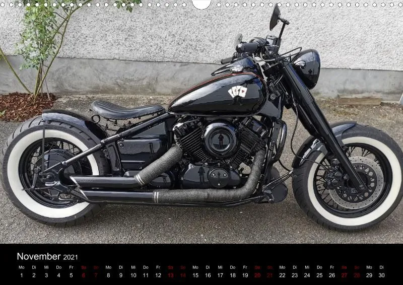 Motorrad Kalender Bobber Germany 2021 DIN 3