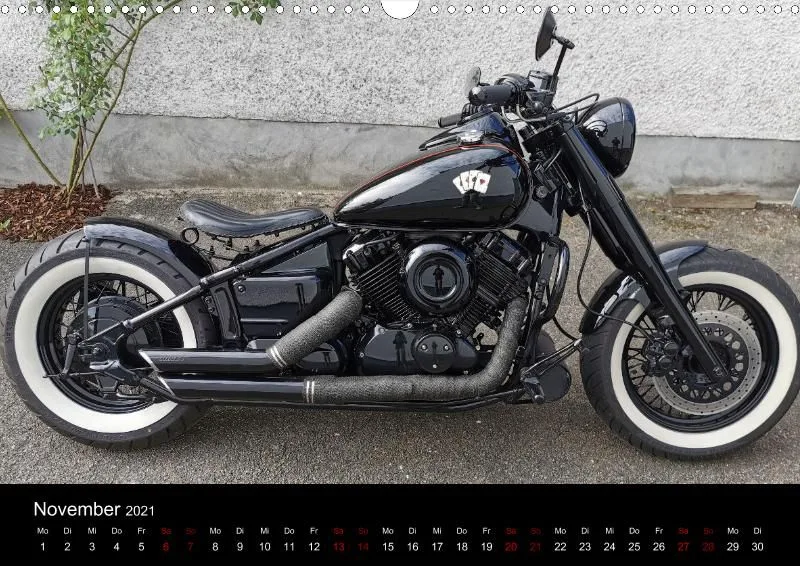 Motorrad Kalender Bobber Germany 2021 DIN 3