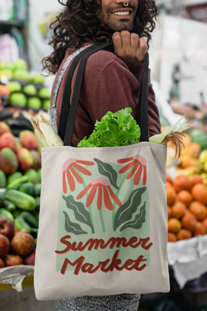 Tasche für den Wochenmarkt als praktische Einkaufshilfe